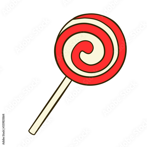 Lollipop. Valentine's day. Flat icon. Vector illustration