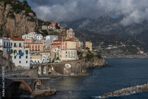 View of the Amalfi coast, Salerno, Campania, Italy.