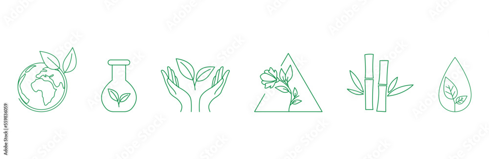 Natural product line icon set vector illustration Natural product line icon set vector illustration