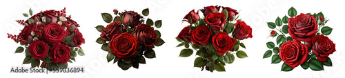 Roses Valentine s Day bouquet or arrangement isolated on transparent background