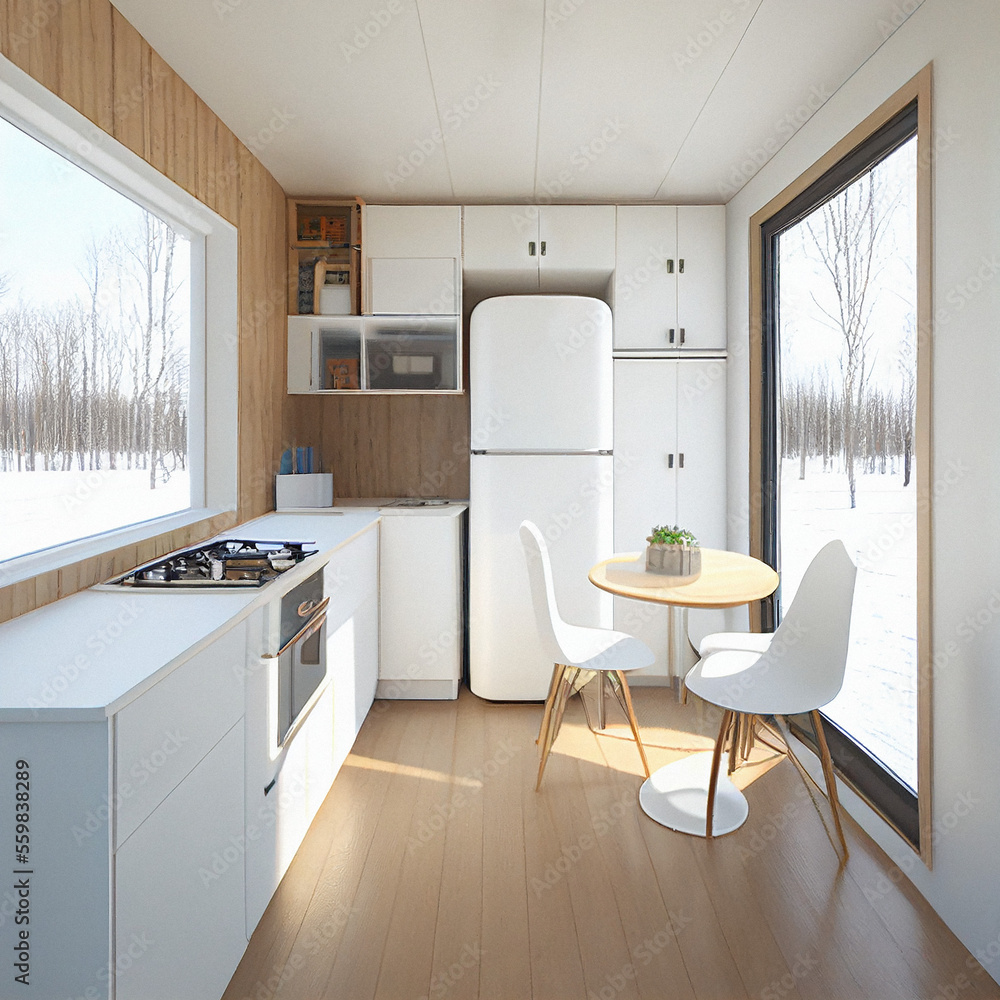 Shipping Container Home Interior Design - Generative Ai Shipping Container Home Interior Design - Generative Ai