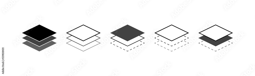 Layer line icon in different styles. Layer logo isolated on transparent background. Vector illustration Layer line icon in different styles. Layer logo isolated on transparent background. Vector illustration