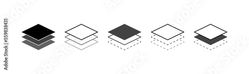 Layer line icon in different styles. Layer logo isolated on transparent background. Vector illustration
