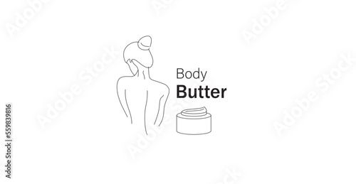 Body butter line art vector illustration 