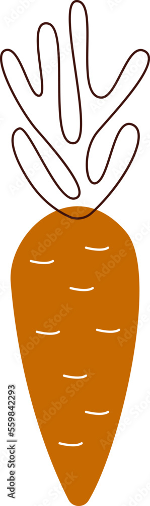 Abstract hand drawn carrot flat icon Abstract hand drawn carrot flat icon