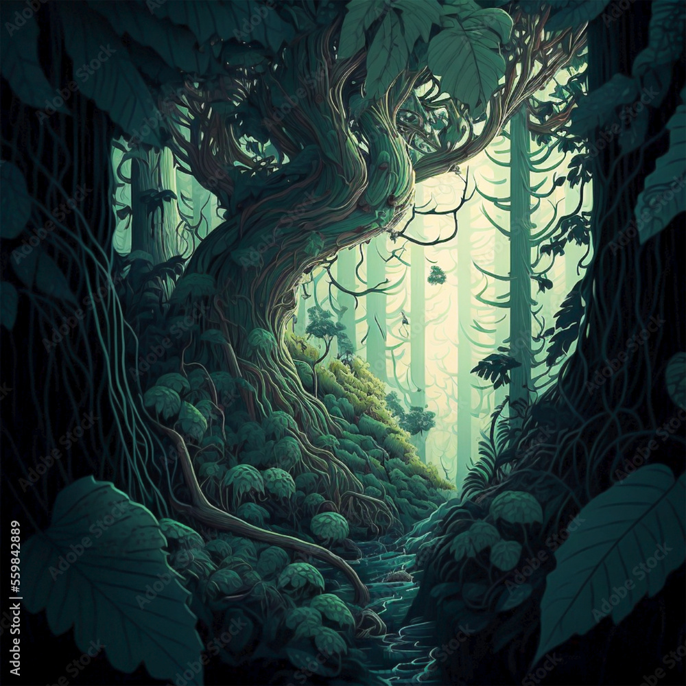 Obraz premium background swamp with a trees 
