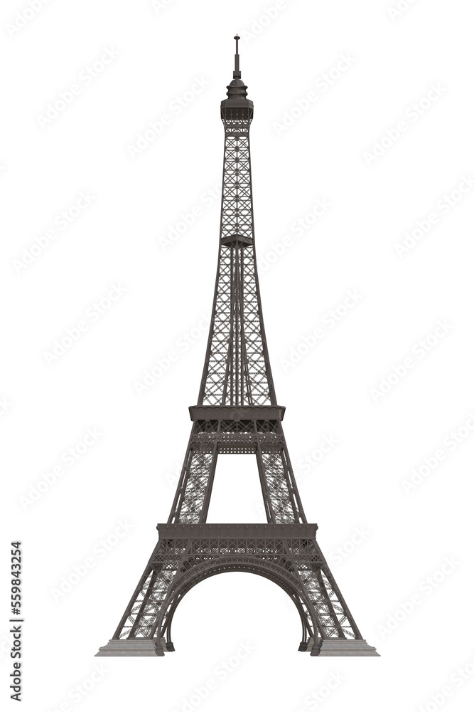 Eiffel tower isolated on transparent