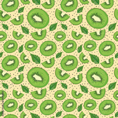 Flat pattern kiwi green print