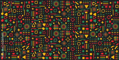 black history month background. African American History or Black History Month. Juneteenth Independence Day Background. Freedom or Emancipation day. Neo Geometric pattern concept.