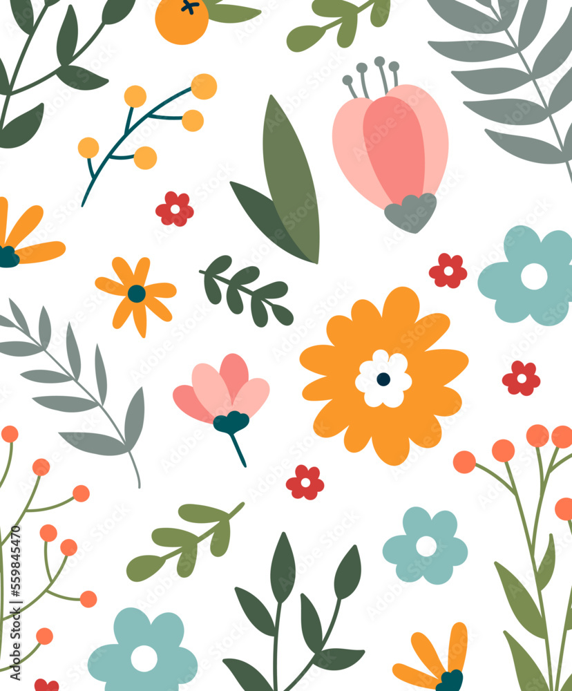 Flower square shapes background flat icon Floral design
