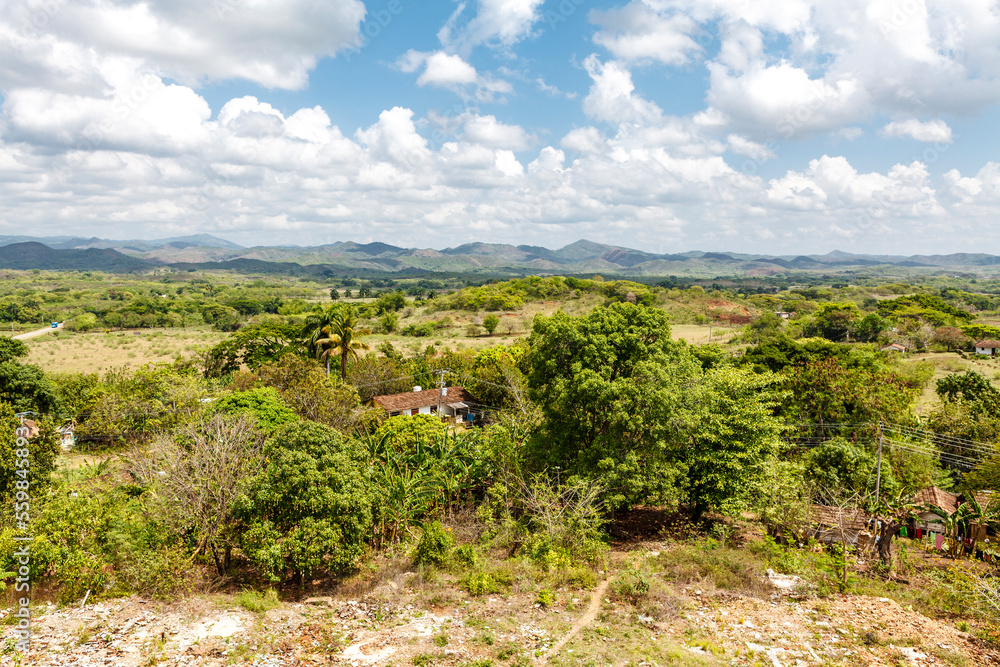 View of the former Iznaga sugar plantation and the Valley de los Ingenios near Trinidad, Cuba, Caribbean View of the former Iznaga sugar plantation and the Valley de los Ingenios near Trinidad, Cuba, Caribbean