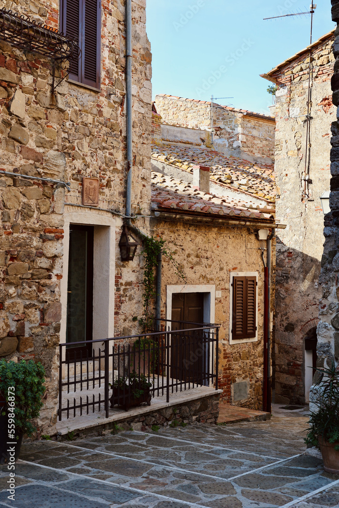Montemerano, Tuscany - small medieval village in Maremma. Italy. 