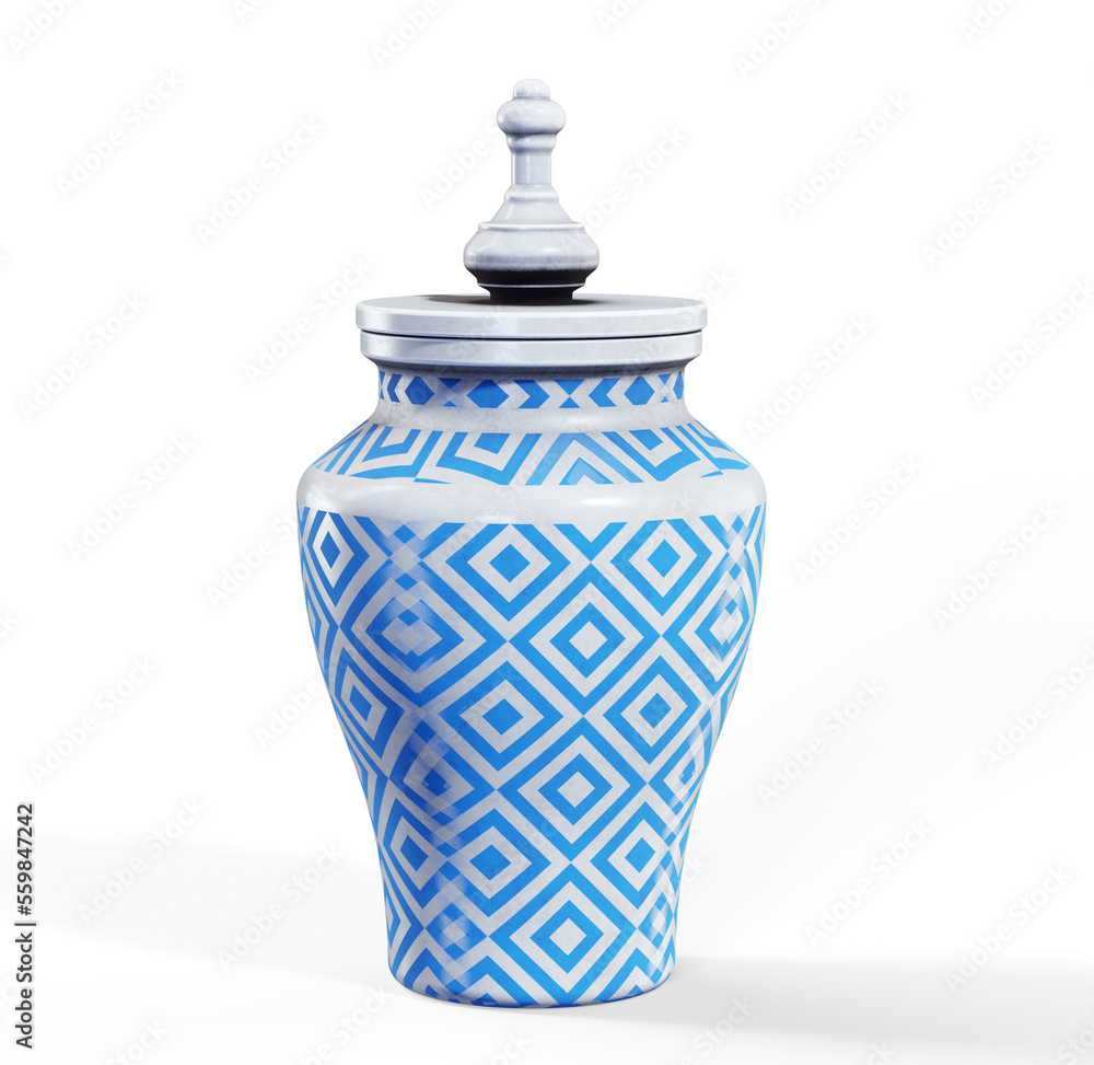 Glass vase 3d render in green design Glass vase 3d render in green design