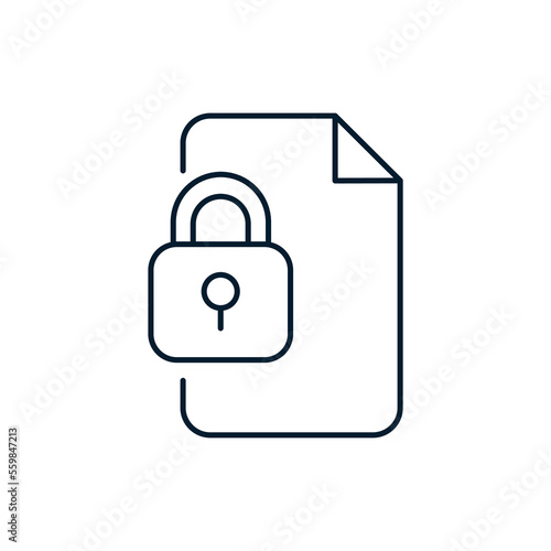 Data security concept. Vector icon isolated on white background.