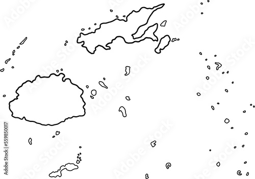 doodle freehand drawing of fiji map.