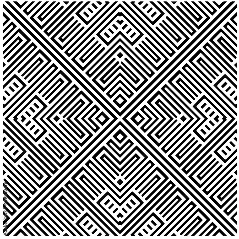Vector pattern in geometric ornamental style. Black and white color.Seamless pattern. Vector pattern in geometric ornamental style. Black and white color.Seamless pattern.