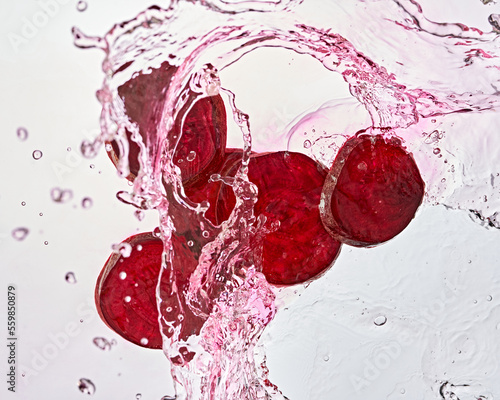 High Speed Photography Beets Water Splash