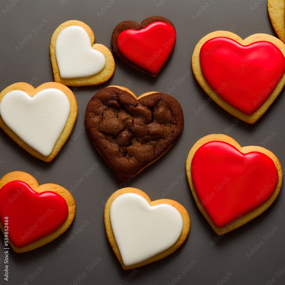 Heart shaped cookies. Perfect for articles on love of food, Valentines Day etc.
Heart shaped cookies. Perfect for articles on love of food, Valentines Day etc.