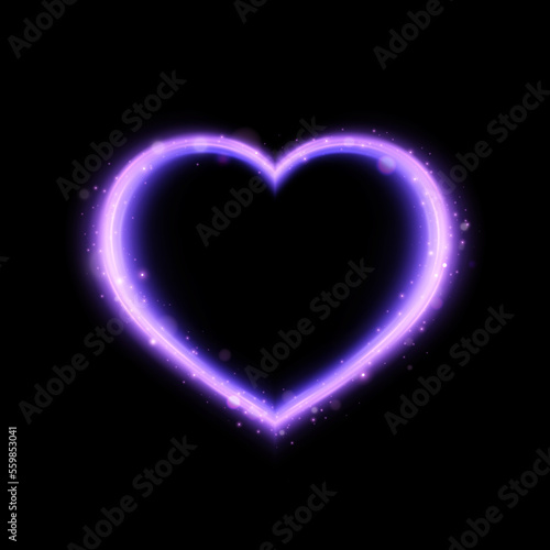 A radiant heart shape with shimmering flashes of magic dust. Design element for Valentine s Day.