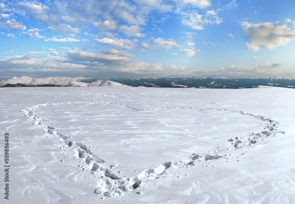 Obraz premium heart shape on snow