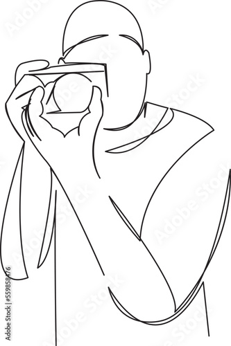 man taking a picture with a camera