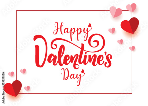 Valentines day background with heart pattern and typography of happy valentines day text . Vector illustration. Wallpaper, flyers, invitation, posters, brochure, banners.	