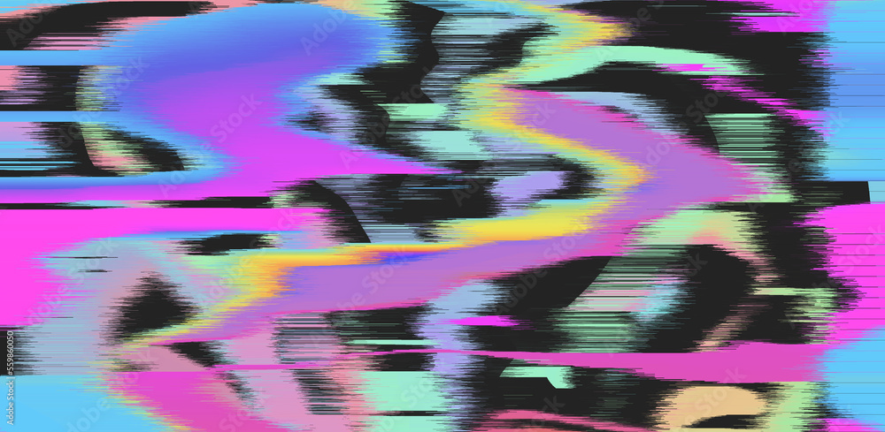 Abstract geometric background with pixel noise and VHS like distortion ...