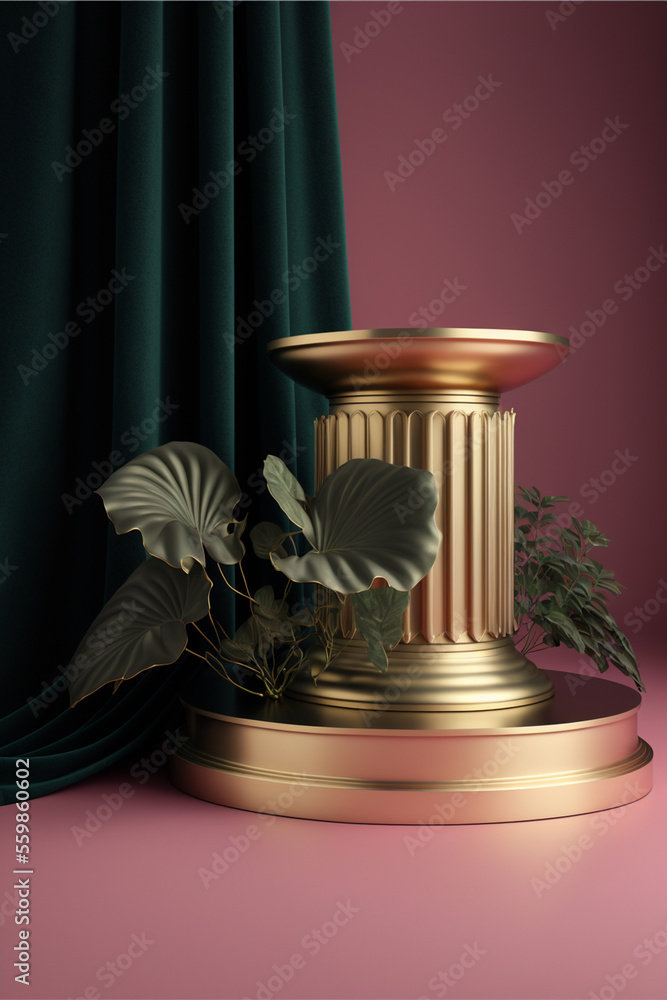 Podium for product advertisement or restaurant menus with beautiful colorful background Generative AI Podium for product advertisement or restaurant menus with beautiful colorful background Generative AI