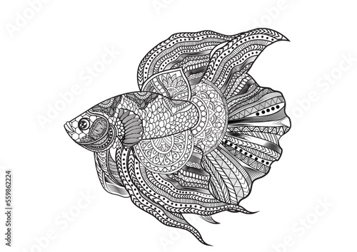 fish zentangle