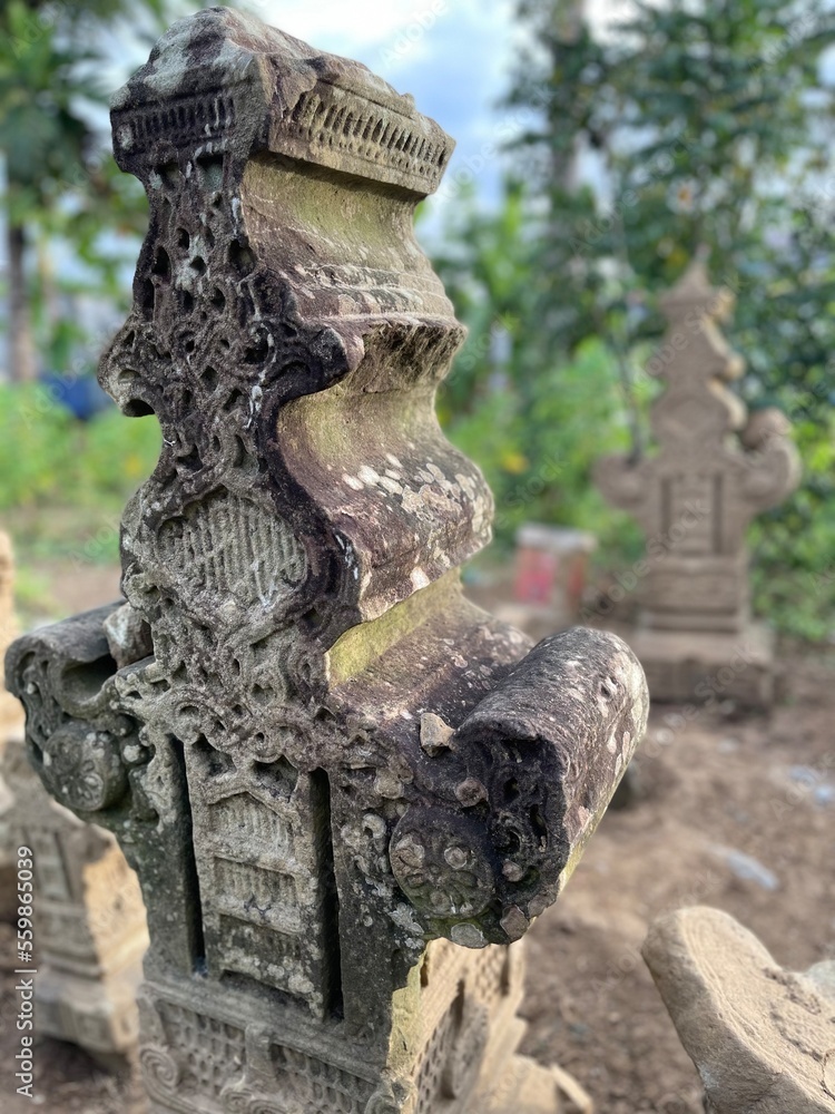 selective focus photo of lampulo ancient tombstone grave of aceh kingdom admiral