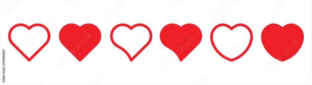 Heart icon. Heart icon collection. love heart simple style. Love heart icon sign and symbol. Vector illustration.	