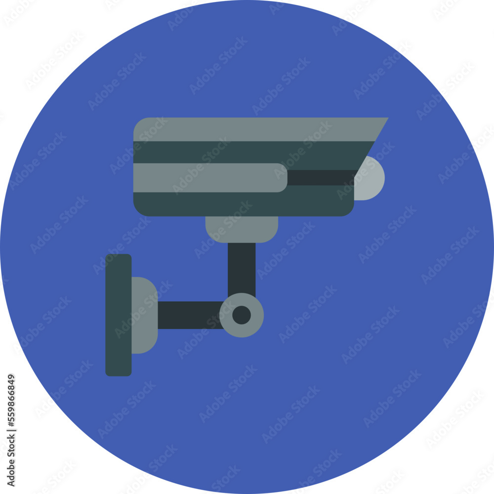 Cctv Camera Multicolor Circle Flat Icon Cctv Camera Multicolor Circle Flat Icon