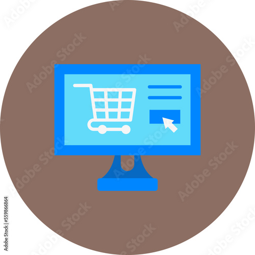 Ecommerce Multicolor Circle Flat Icon