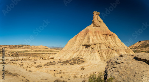 Castil de tierra spectacular pyramid formation in Navarre badlands