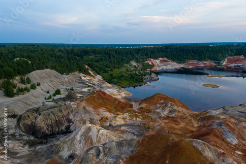 Fotografie The clay quarry resembles cosmic landscape