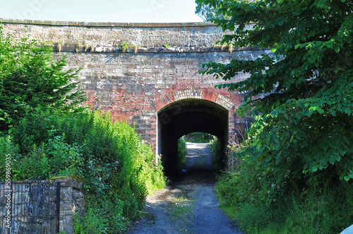 Secluded Pedestrian Tunnel beneath Stone Aqueduct 