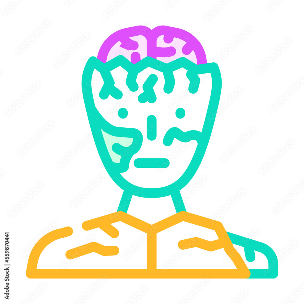 Obraz premium zombie evil color icon vector. zombie evil sign. isolated symbol illustration
