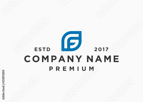 letter f square logo design vector illustration template
