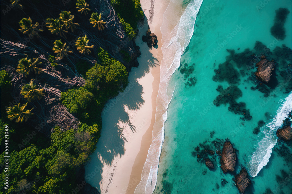 Drone Photography - Tropical Beach (Generative Art)