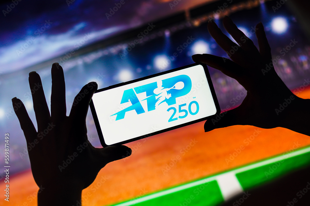 January 9, 2023, Brazil. In this photo illustration, the ATP 250 (ATP