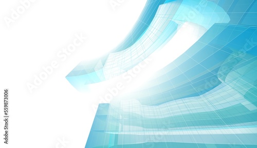 Abstract architecture background 3d illustration