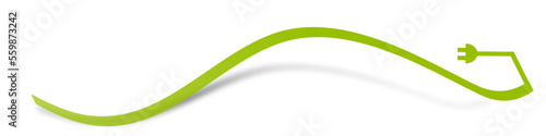 Strom Kabel Energie Band Banner Welle Wellen Grün