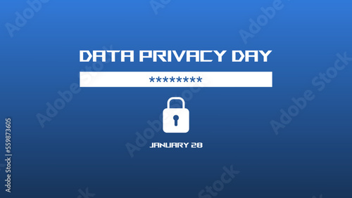 Data privacy day. hidden lock password. Template for poster, cover, web, social media