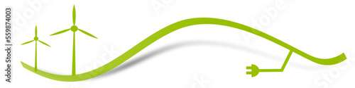 Energie Welle Wellen Band Banner Windrad Strom