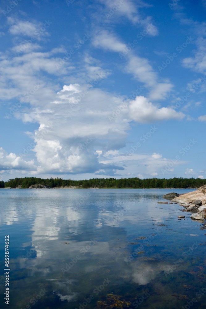 Calming landscape in the Finnish archipelago in summer