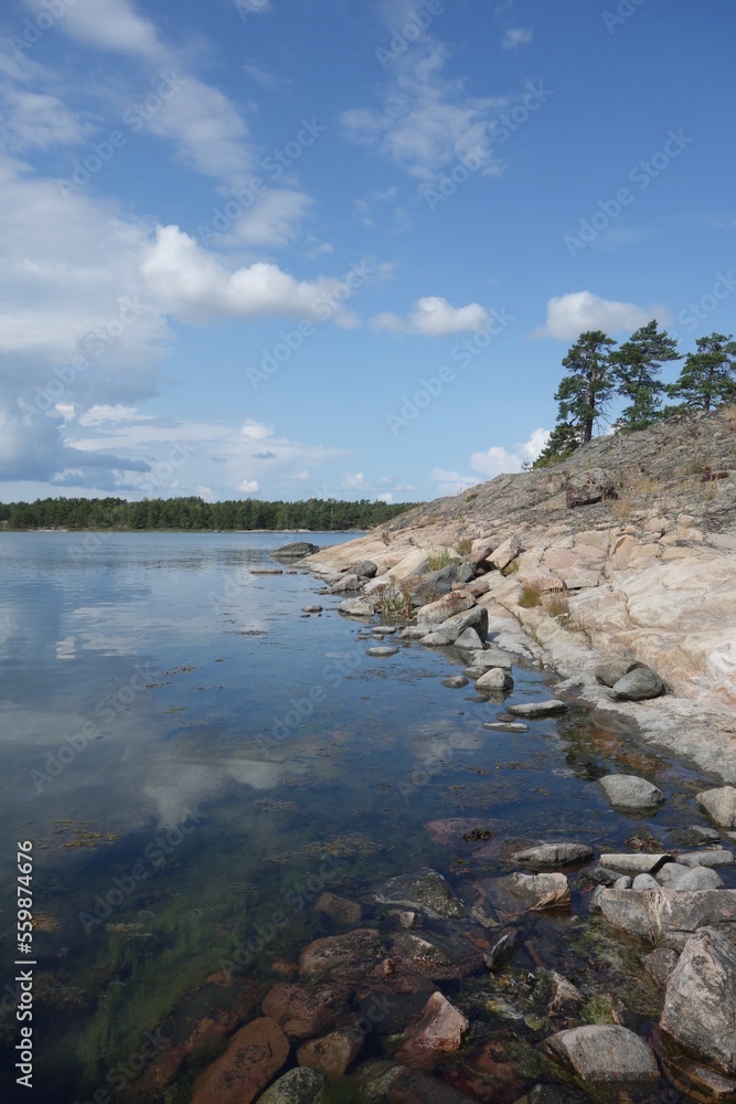 Calming landscape in the Finnish archipelago in summer