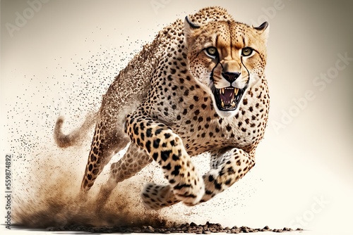 Canvastavla cheetah running