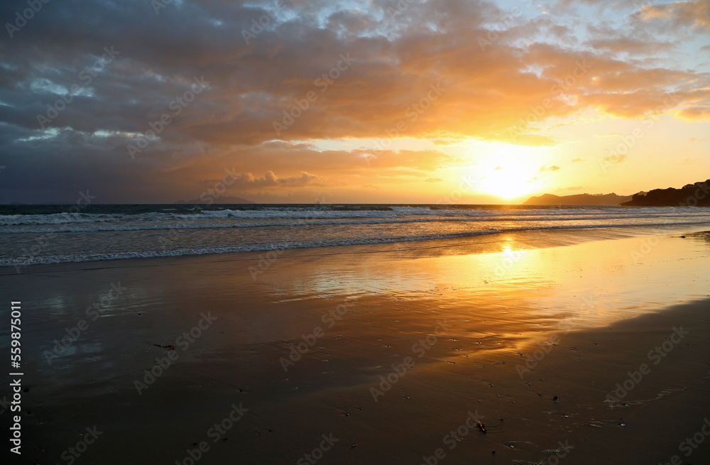 Sunrise on Waipu Beach, New Zealand