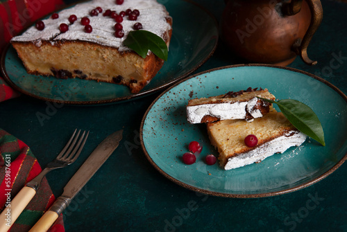 Homemade soft fresh cranberry cake  biscuit