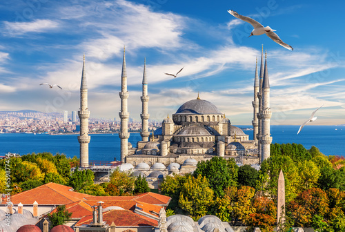 The Blue Mosque of Istanbul, Sultan Ahmet Mosque, beautiful view